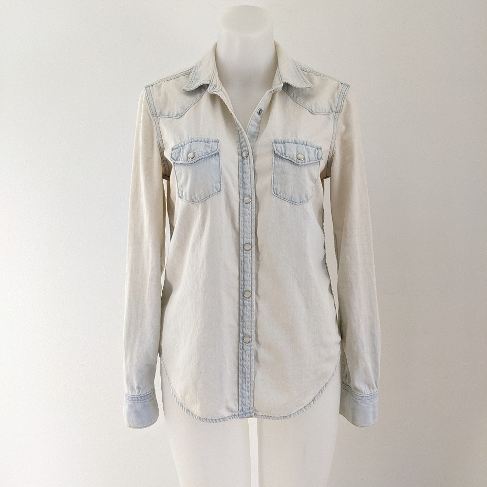 GAP Bleached Denim Shirt, XS